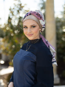 The Rena Crown | Luxury Handmade Turban Crown Head Covering with Attachable Magnetic Headband, non-slip (no wrapping required)