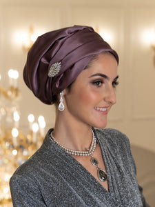 The Malka Crown | Luxury Handmade Turban Crown Head Covering with Attachable Magnetic Accessory (no wrapping required)