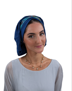 The Devorah Crown | Luxury Handmade Turban Crown Head Covering with Attachable Snap-on Trim (no wrapping required)